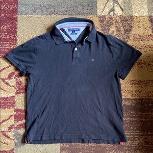 Tommy Hilfiger Black Polo Shirt Classic Style